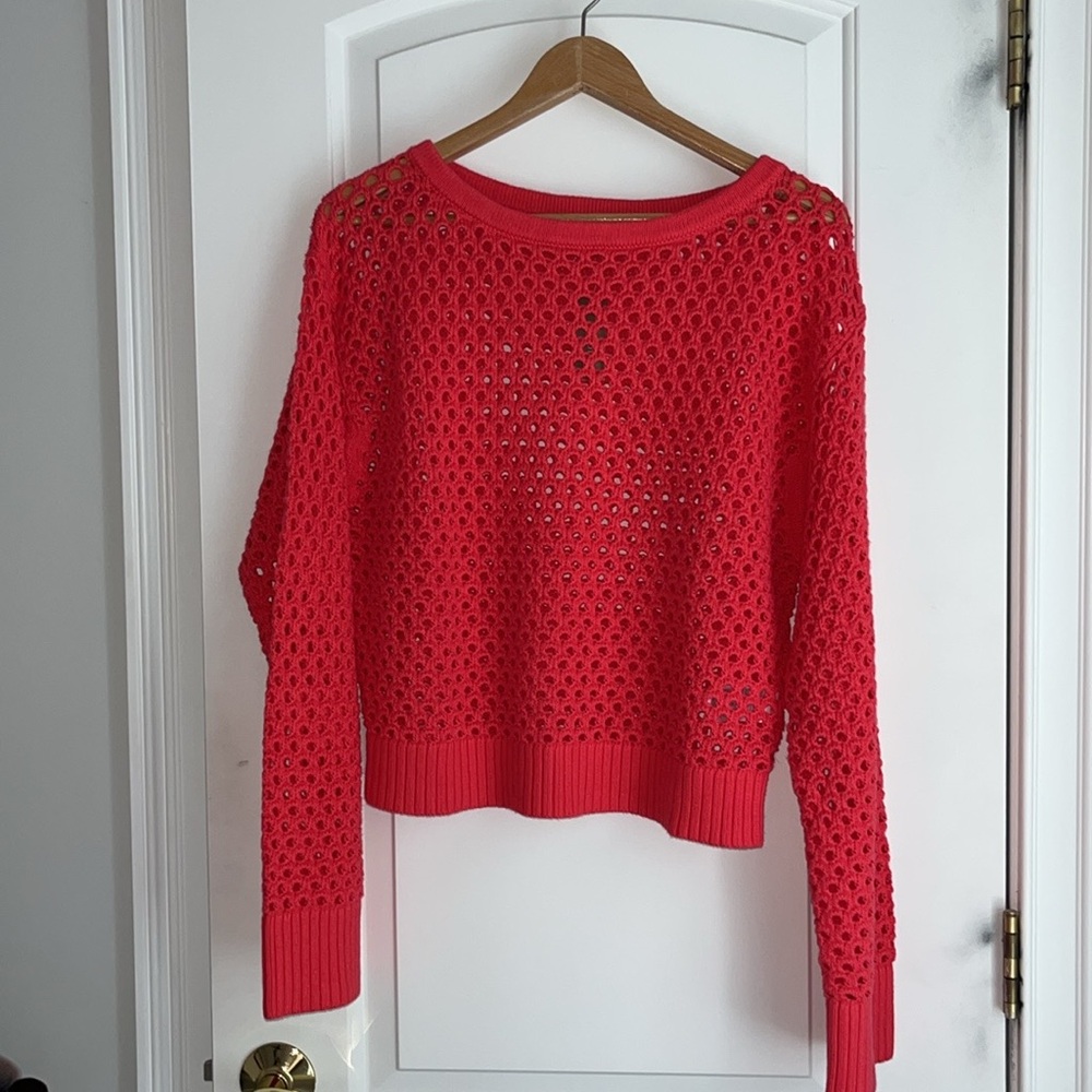 J Crew Pointelle boat neck sweater
